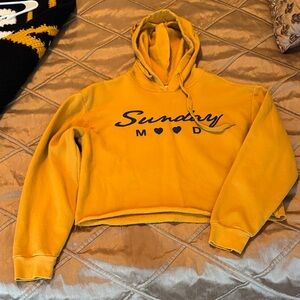 Freeze Yellow 'Sunday Mood' Cropped Hoodie